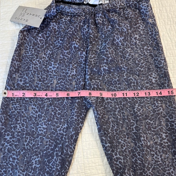 Y2K vintage Gray Leopard Print Lace Pants s/m NWT - Picture 5 of 6